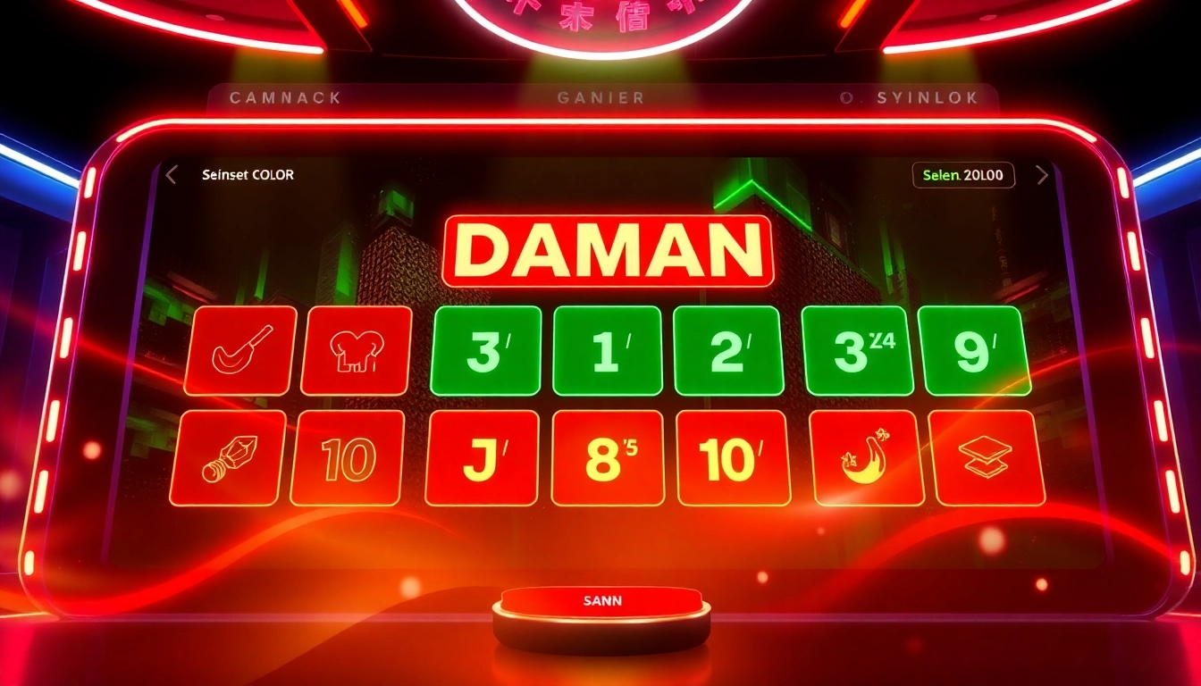 Engage with the Daman color game app featuring bright red and green colors for thrilling predictions.