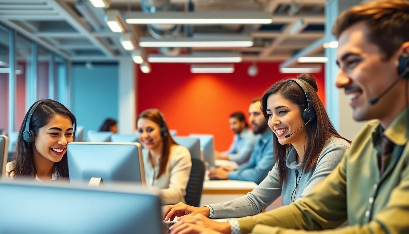 Agents actively collaborating in Tijuana call centers, creating a productive atmosphere.