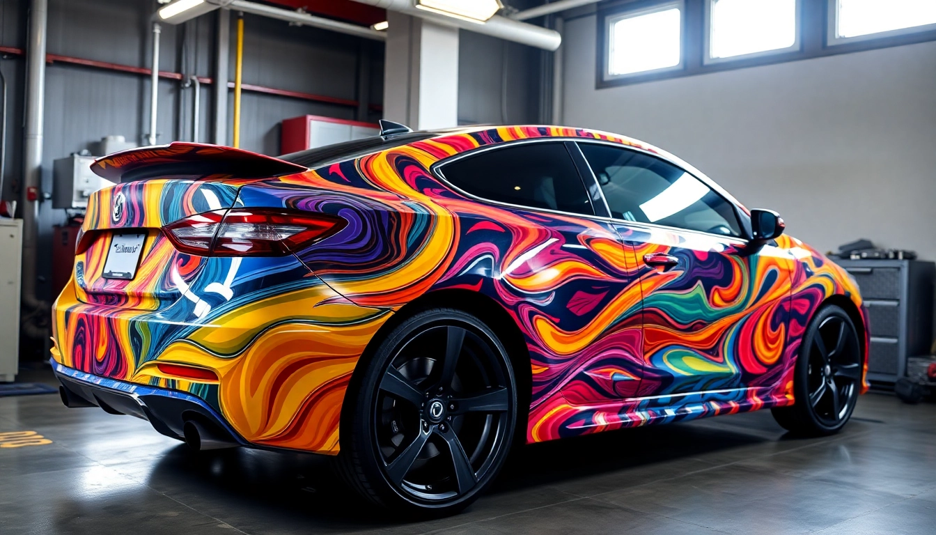 Transform your vehicle with our Custom Car Wrap Services that feature unique designs and vibrant colors.