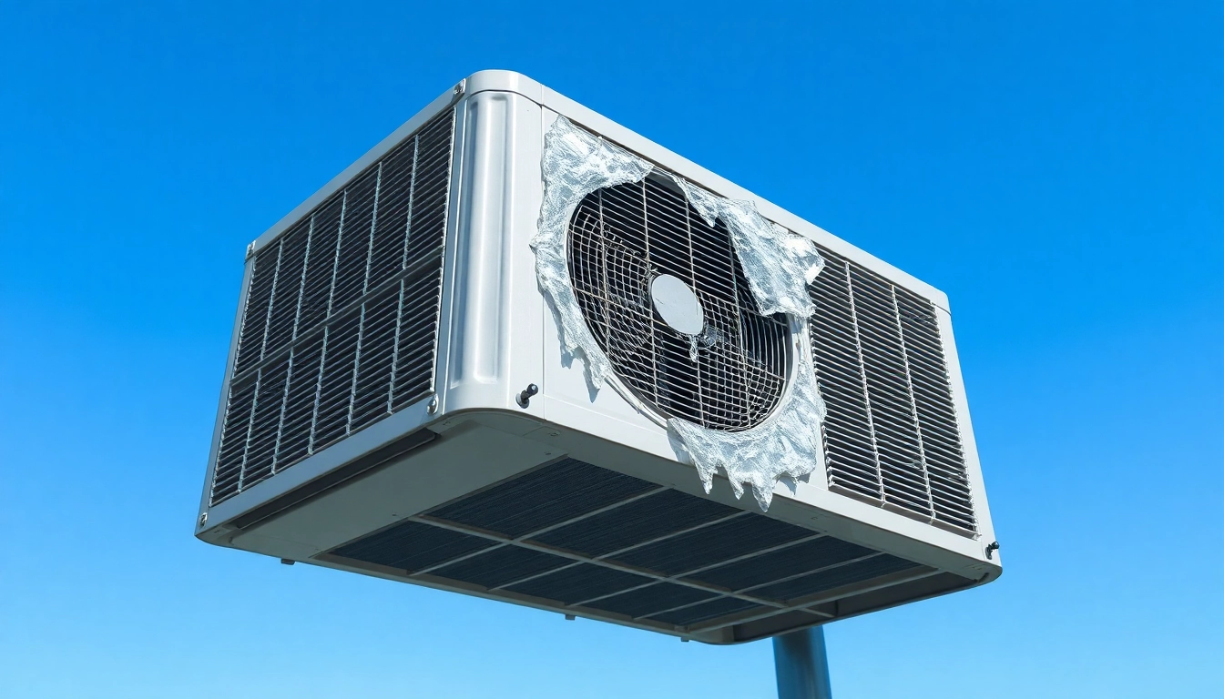 Inspecting a central air conditioner not blowing cold due to ice buildup on its exterior, indicating potential issues.