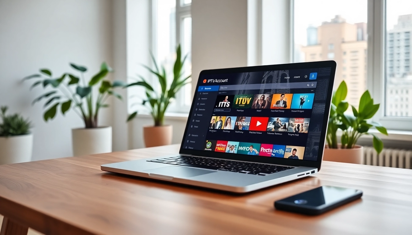 Showcase of an IPTV demo account activating on a modern laptop, highlighting user-friendly interface.