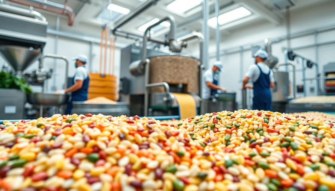 Annapurna Universal Foods Pvt Ltd workers processing fresh grains in a professional food facility.