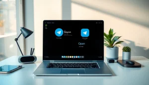 Download the Telegram app on PC: A modern desktop setup showcasing the telegram下载电脑版 interface.