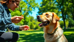 Engaging dog training session in Irvine with a trainer and a Labrador, showcasing effective Dog Training Irvine techniques.