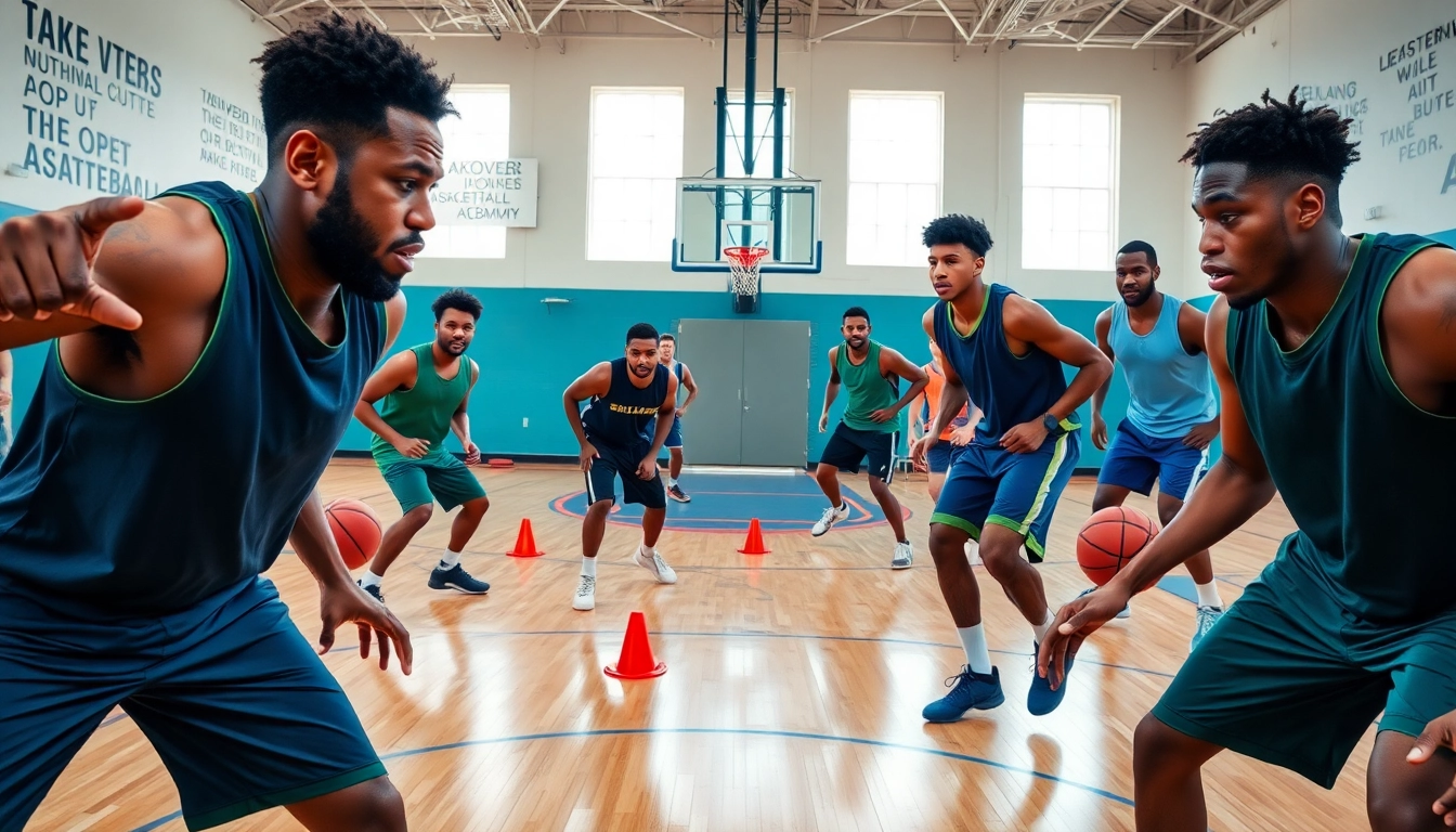 Dynamic training session at Takeover Basketball Academy showcasing diverse athletes in action.
