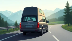 Prevoz pokojnika iz Svajcarske uz poštovanja, profesionalni pogrebni automobil u prirodi.