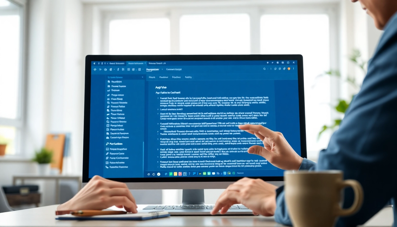 Analyze text with the AI checker in a modern workspace, showcasing efficiency.