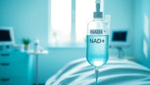 NAD IV therapy near me session showcasing a patient receiving a rejuvenating IV drip.