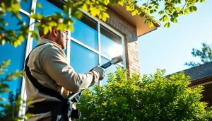 Window cleaners sioux falls ensuring spotless shine on residential windows in bright natural light.