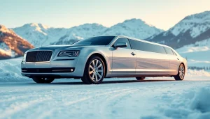 Experience the luxury of a Whistler limo against stunning mountain scenery.