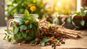 Engaging display of herbal blends showcasing natural textures and vibrant colors.
