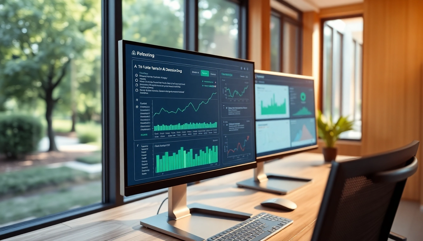 Analyze AI detection accurately with a modern tool interface in a vibrant workspace.