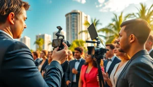 Capture Miami Corporate Event Videography Photography featuring a professional photographer amidst a corporate event.