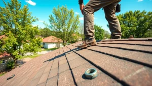 Roofing expert working on a project as a dakdekker heveadorp, showcasing craftsmanship and attention.