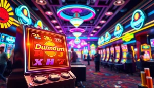 Menggunakan fitur Dumdum4D Login slot pada mesin slot digital yang cerah dan menarik.