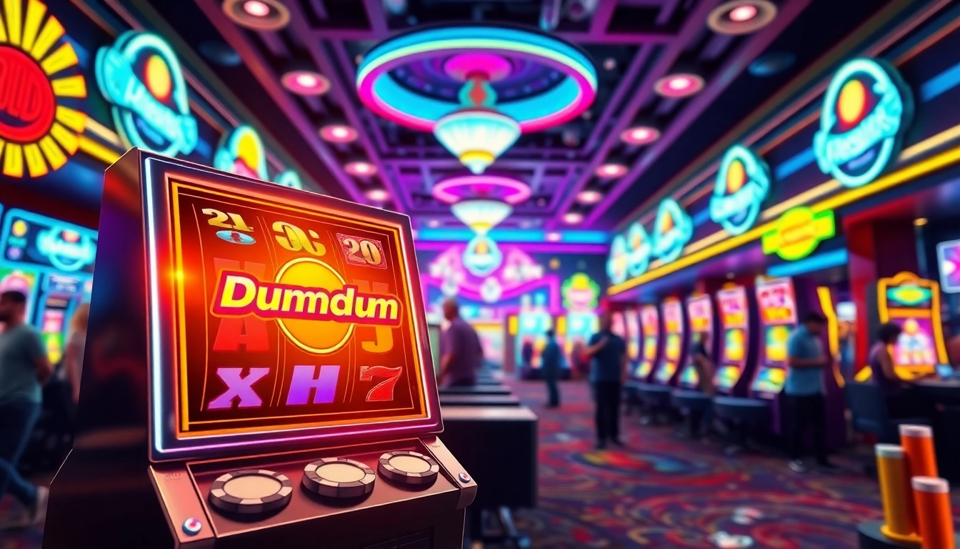 Menggunakan fitur Dumdum4D Login slot pada mesin slot digital yang cerah dan menarik.