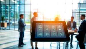 Manage vrr parking efficiently with a professional tablet interface showcasing features and tools.