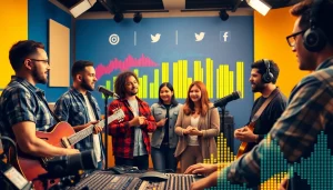 Engaging musicians utilizing music promotion services to boost their visibility and connect with audiences.