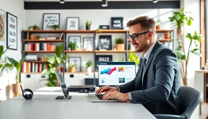 Optimize your sales strategy with AI funnel builder showcased in a vibrant workspace.