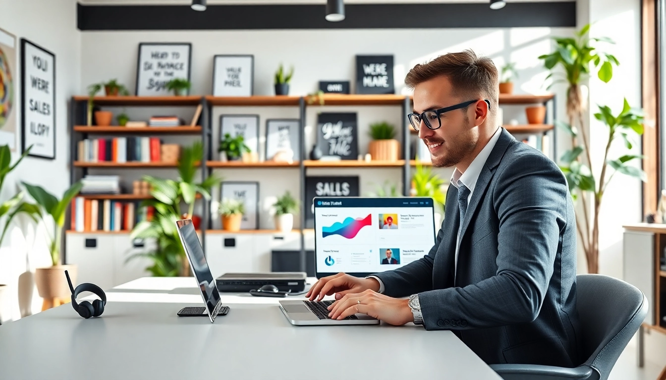 Optimize your sales strategy with AI funnel builder showcased in a vibrant workspace.