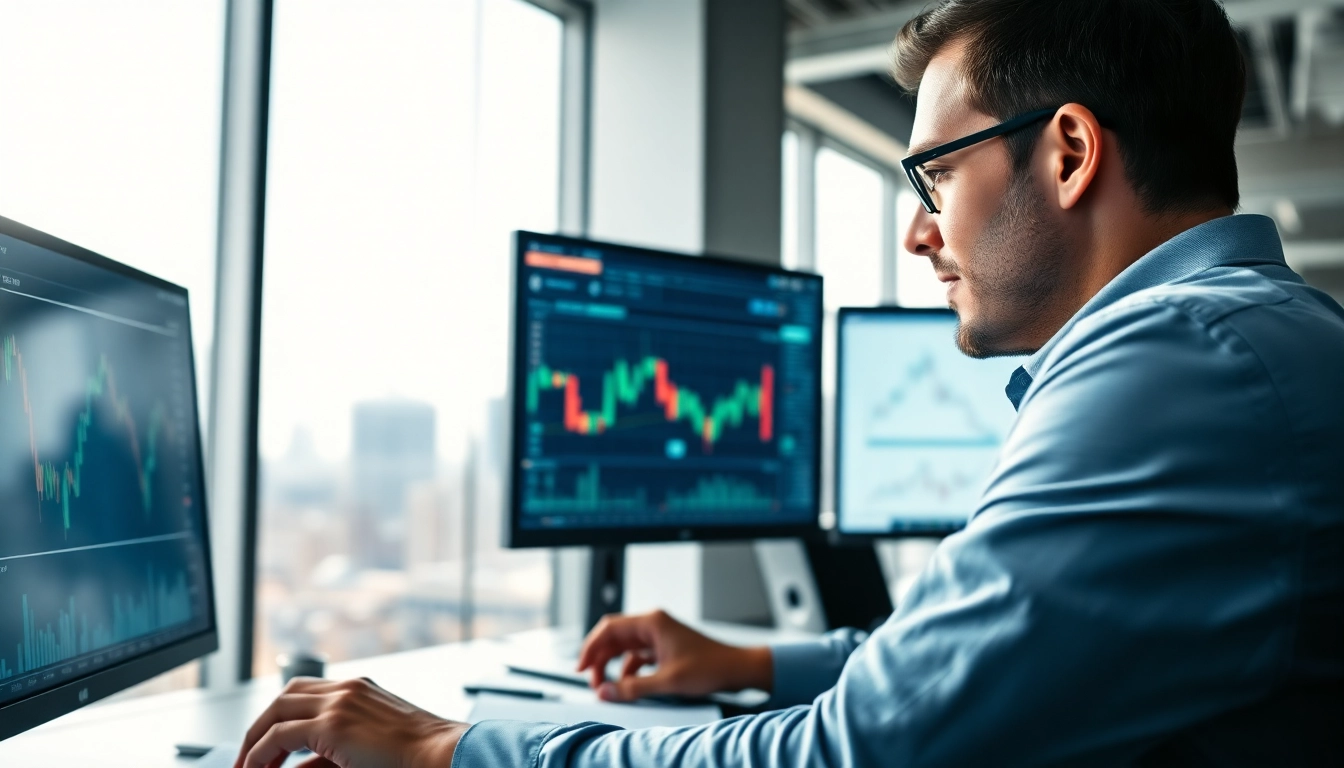 Analyze Best Forex Signals with a professional trader in a high-tech office environment.
